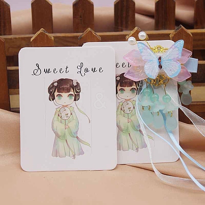 Rectangle Paper Hair Clip Display Cards CDIS-C004-03D-1