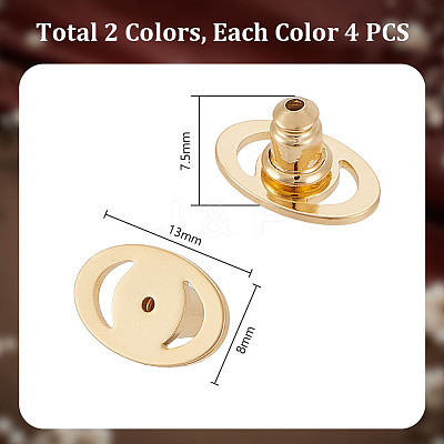8Pcs 2 Colors Brass Bullet Ear Nuts KK-GA0001-82-1