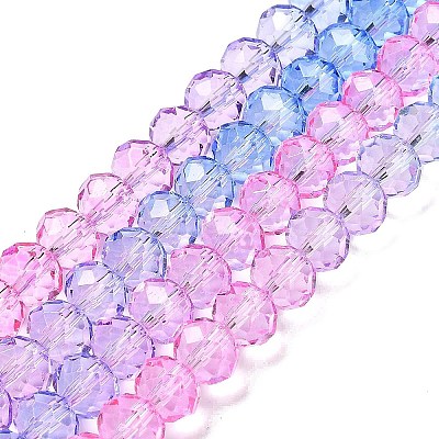 Transparent Painted Glass Beads Strands DGLA-A034-T6mm-A08-1