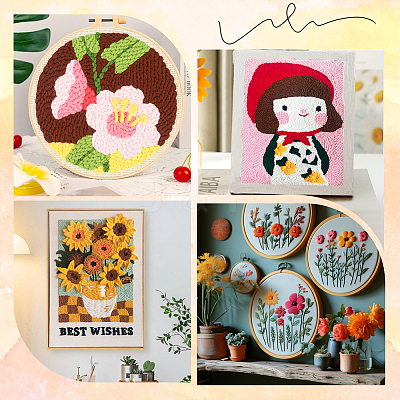 DIY Punch Needle Embroidery Starter Kits for Beginners DIY-WH20013-88B-1