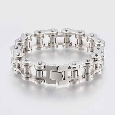 Tarnish Resistant Men's 201 Stainless Steel Bracelets BJEW-H569-15MM-A-1