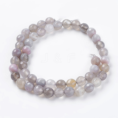 Natural Striped Agate/Banded Agate Beads Strands X-G-G581-8mm-09-1