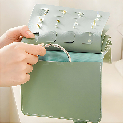 CutHollow 1Pc PU Imitation Leather Earring Storage Bags EDIS-CL0001-01B-1