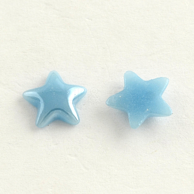 Pearlized Plated Opaque Glass Cabochons PORC-R139A-M-1