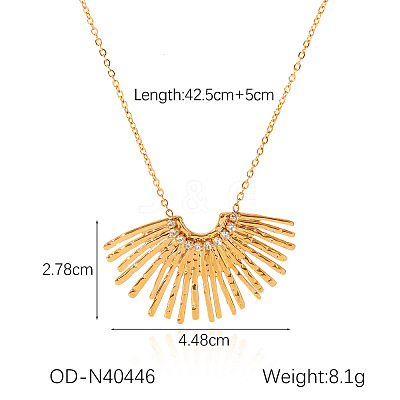 304 Stainless Steel Rhinestone Pendant Necklaces FS-WGDF7E7-02-1