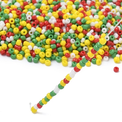 4 Colors Christmas 12/0 Glass Round Seed Beads SEED-X0058-03A-1