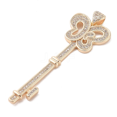 Brass Micro Pave Clear Cubic Zirconia Pendants KK-S388-02G-01-1