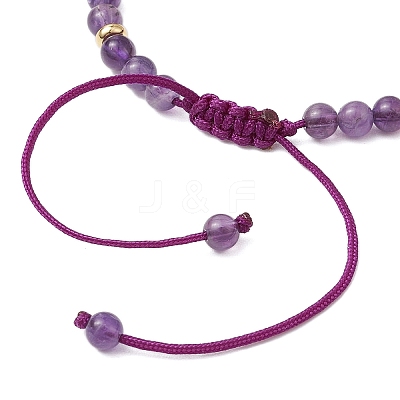 Natural Amethyst Braided Bead Bracelets BJEW-JB11241-01-1