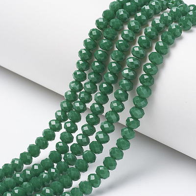 Opaque Solid Color Imitation Jade Glass Beads Strands X-EGLA-A044-P8mm-D09-1