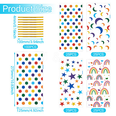4 Styles OPP Cellophane Candy Storage Bags Sets ABAG-TAC0013-20C-01-1