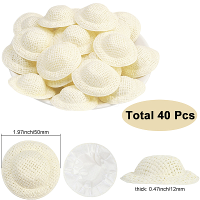 40Pcs Mini Cloth Doll Hats AJEW-SC0031-34B-1