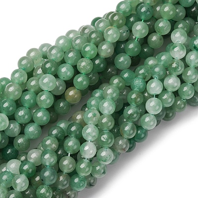 Natural Green Aventurine Round Beads Strands G-S150-8mm-4-1