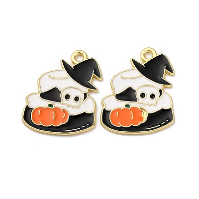 Halloween Alloy Enamel Pendants STAS-I354-01G-D-1
