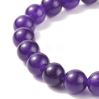 Natural Jade Beaded Stretch Bracelet BJEW-P213-04-8mm-1
