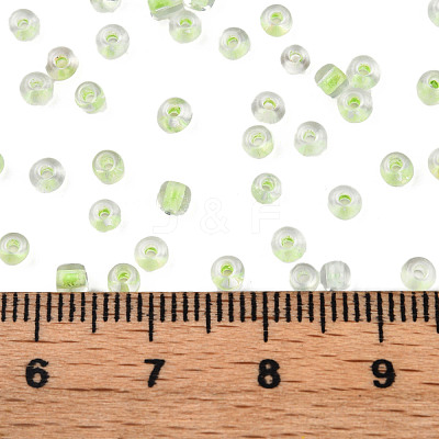 Glow in the Dark Luminous Transparent 8/0 Glass Seed Beads SEED-YWC0001-01I-1