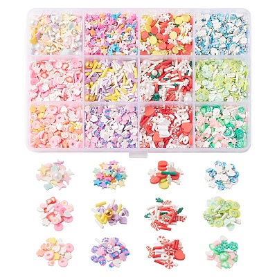 72G 12 Style Handmade Polymer Clay Sprinkles Mix CLAY-FS0001-32-1