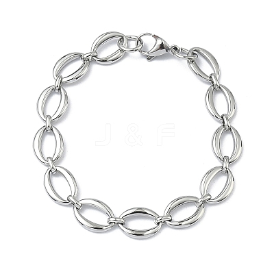304 Stainless Steel Link Chain Bracelets for Women BJEW-B169-04A-P-1