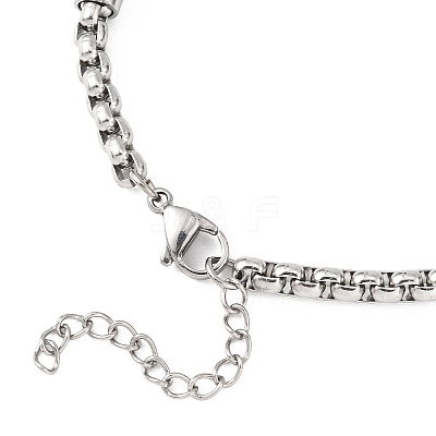 2Pcs 2 Styles Tarnish Resistant 304 Stainless Steel Box Chains Bracelets for Couples BJEW-JB12634-1