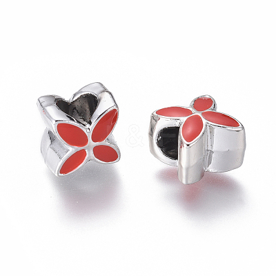 Alloy Enamel European Beads ENAM-J257-04S-AAA-1