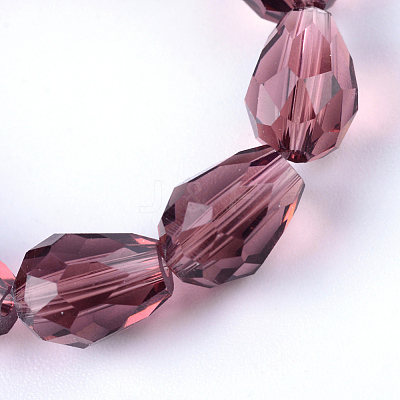 Transparent Glass Bead Strands GLAA-R024-6x8mm-07-1