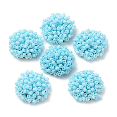 Glass Seed Beaded Cabochons FIND-G058-02I-1