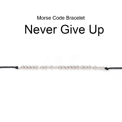 Unisex Adjustable Morse Code Bracelets BJEW-JB05011-03-1