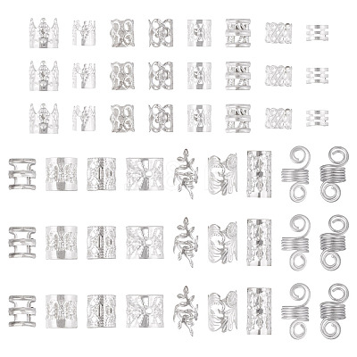 170Pcs 17 Styles Iron Hair Coil Cuffs OHAR-TA0001-12S-1
