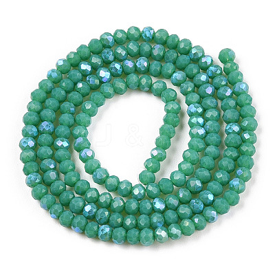 Electroplate Opaque Solid Color Glass Beads Strands EGLA-A034-P2mm-L25-1
