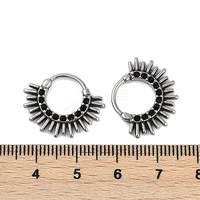 Sun 316 Surgical Stainless Steel Hoop Earrings EJEW-G416-37AS-1
