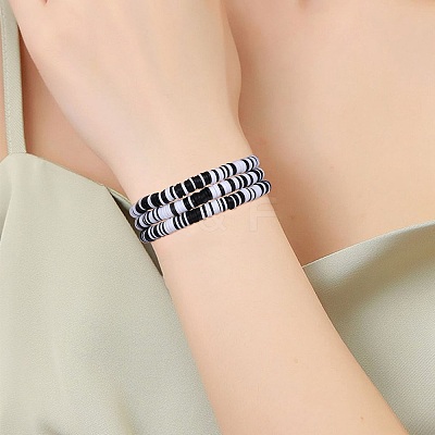 10Pcs 10 Style Polymer Clay Heishi Surfer Stretch Bracelets Set BJEW-SW00116-1