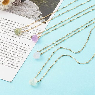 Natural Quartz Pendant Necklaces NJEW-JN03472-1