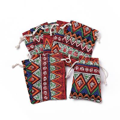 Polycotton(Polyester Cotton) Packing Pouches Drawstring Bags X-ABAG-T006-A22-1