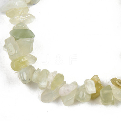 Unisex Chip Natural New Jade Beaded Stretch Bracelets BJEW-S143-50-1