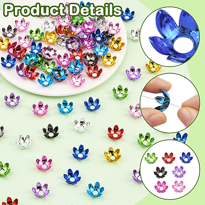 120Pcs 10 Colors Acrylic Bead Caps OACR-SP0001-94-1