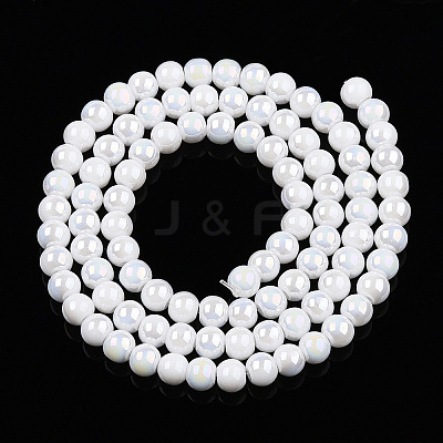 Electroplate Opaque Glass Beads Strands X-GLAA-T032-P4mm-AB02-1
