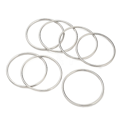 Non-Tarnish 7Pcs 304 Stainless Steel Polishing Plain Bangles Kit BJEW-G695-01P-1