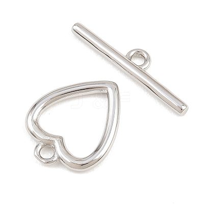 Heart Brass Toggle Clasps KK-G548-43P-03-1