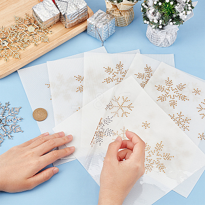 Snowflake Pattern Hotfix Rhinestones DIY-WH0430-205F-1
