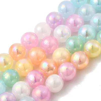 Plating Natural Selenite Beads Strands G-G120-A01-02-06-1