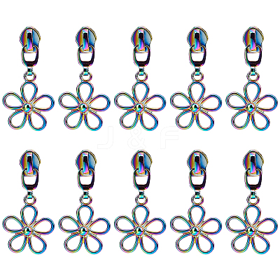 14Pcs Flower #5 Zinc Alloy Replacement Zipper Sliders FIND-GF0005-70C-1