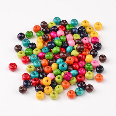 Lead Free Round Natural Wood Beads X-WOOD-S612-M-LF-1