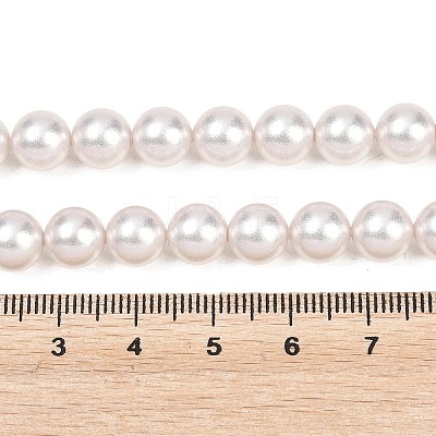 Frosted Glass Pearl Beads Strands GLAA-A044-08A-04-1
