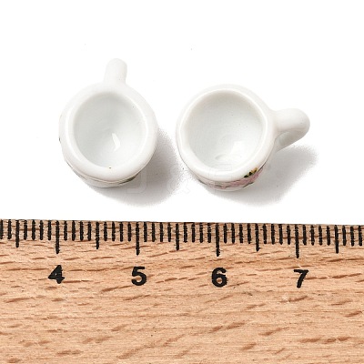 Floral Printed Porcelain 3D Cup Pendants PORC-P036-01B-1