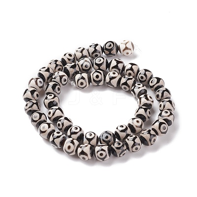 Natural Tibetan 3-Eye dZi Agate Beads Strands G-F354-07-1