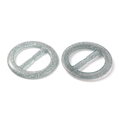 Flat Round Resin Buckle Clasps CRES-WH0013-15J-1