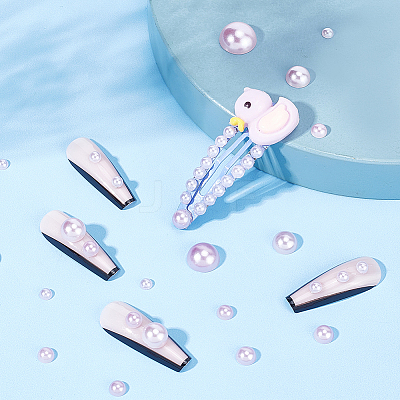 1Box ABS Plastic Imitation Pearl Dome Cabochons SACR-PH0001-11-1