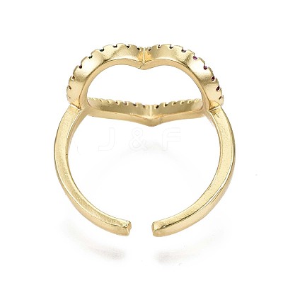 Brass Micro Pave Cubic Zirconia Cuff Rings RJEW-S044-104-NF-1