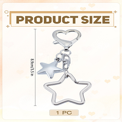 1Pc Star Alloy Pendant Decorations HJEW-LP0001-73-1