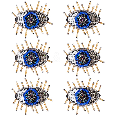 Evil Eye Felt Cloth Patches PATC-WH0007-13-1