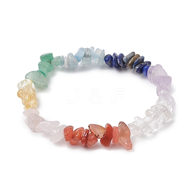 9Pcs 9 Styles Natural Mixed Gemstone Chips Stretch Bracelets Set BJEW-JB11061-1